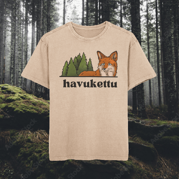 Product image of  ASH T-paita (Hiekka) logolla @HAVUKETTU