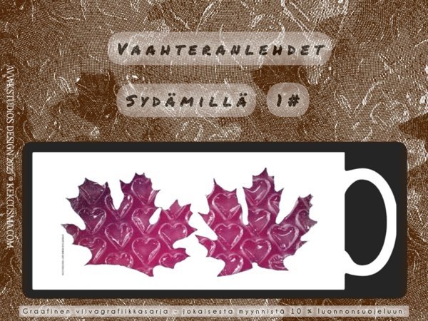 Product image of  VAAHTERANLEHDET SYDÄMILLÄ 1# classic - valkoinen muki