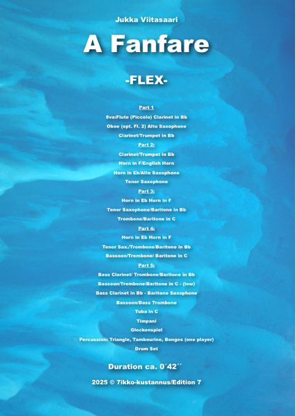 Product image of  A Fanfare (for FLEX 5 winds) Jukka Viitasaari GRADE 2