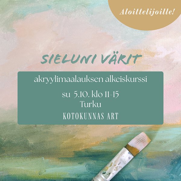 Product image of  Sieluni värit - Abstrakti akryylimaalaus alkeet su 5.10. Turku
