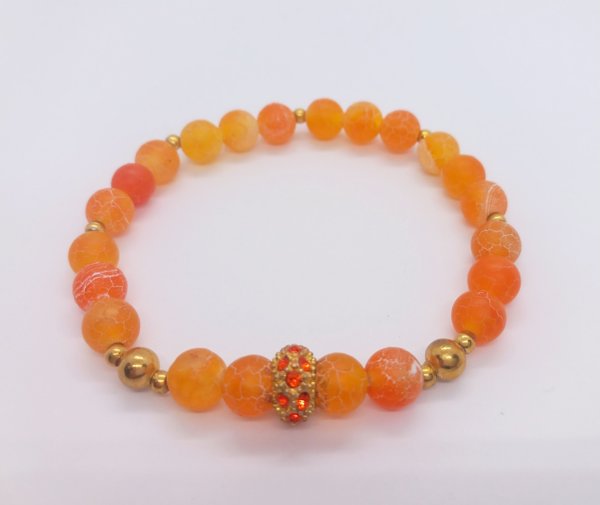 Product image of  Oranssi värjätty akaatti rannekoru, 18cm