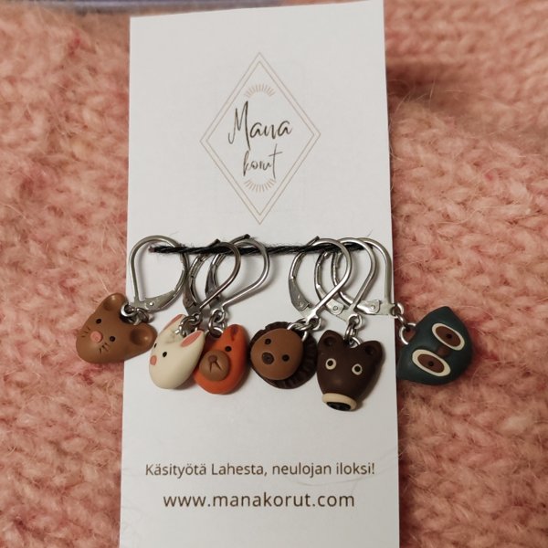 Product image of  Manakorut ~ Metsän eläimet silmukkamerkit 6 kpl