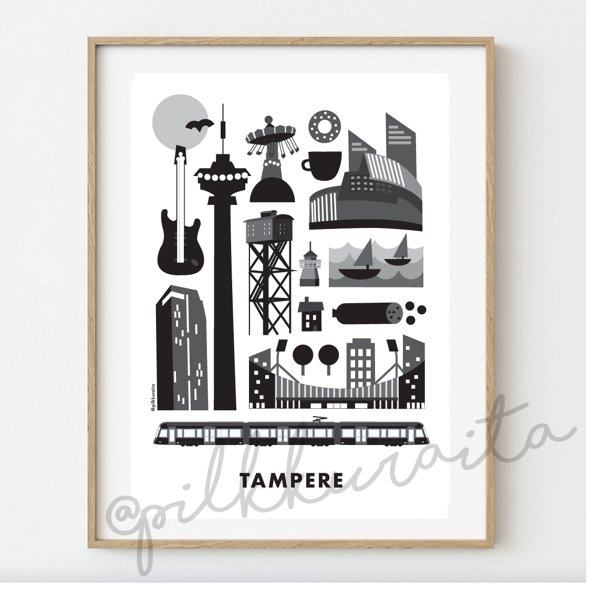 Product image of  Pilkkuraita - Tampere, printti, A4