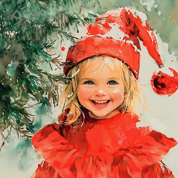 Product image of  1 kpl - Tonttutyttö - neliökortti