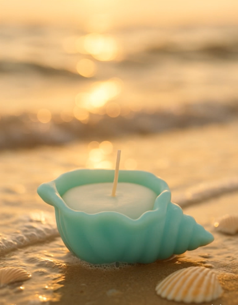 Product image of  #108 Pieni turkoosi simpukkakynttilä