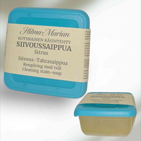 Product image of  🍋Sitrus Siivous- ja Tahrasaippua, rasiassa.🍋