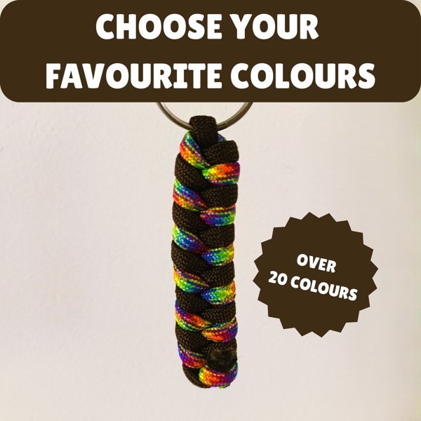 Product image of  Custom Paracord Keyring: Two Coloured Fishtail Weave - Handmade