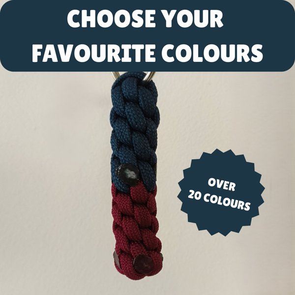 Product image of  Custom Paracord Keyring: Two Coloured Round Knot - Handmade