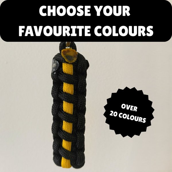 Product image of  Custom Paracord Keyring: Cobra Knot + Accent Colour - Handmade
