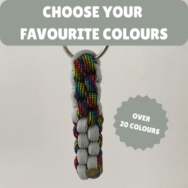 Product image of  Custom Paracord Keyring: Two Coloured Square Knot - Handmade
