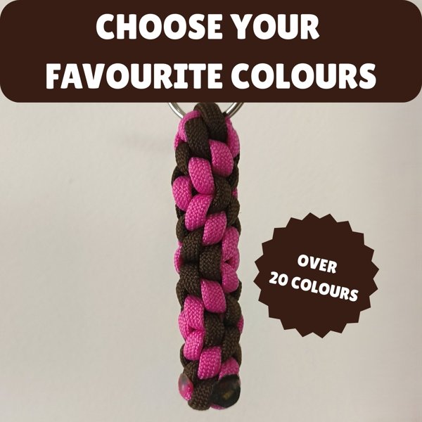 Product image of  Custom Paracord Keyring: Round Knot, Zigzag Pattern - Handmade