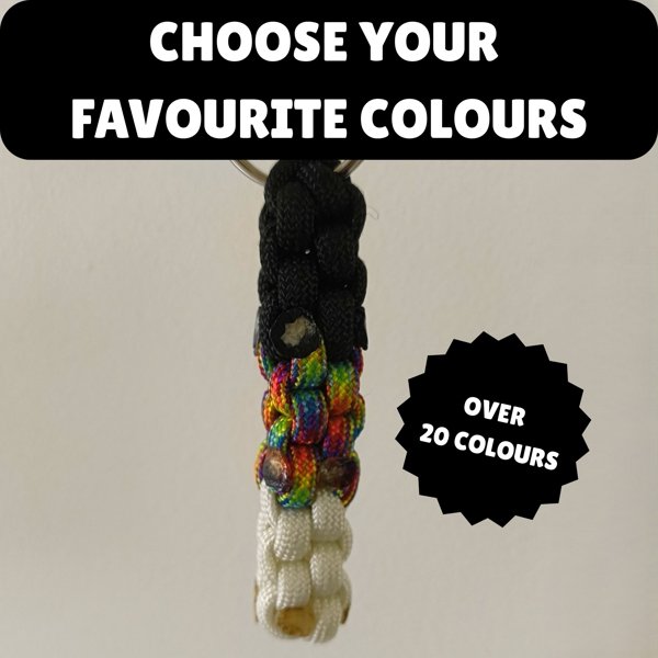 Product image of  Custom Paracord Keyring: Three-Colour Square Knot - Handmade