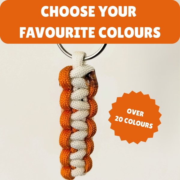 Product image of  Custom Paracord Keyring: Two Coloured Cobra Knot - Handmade