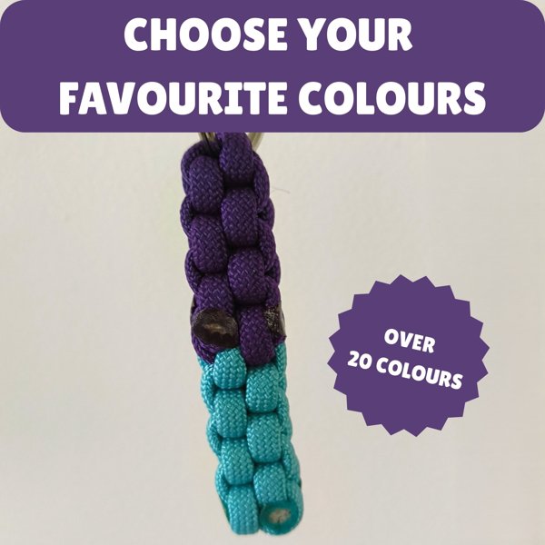 Product image of  Custom Paracord Keyring: Two Coloured Square Knot - Handmade