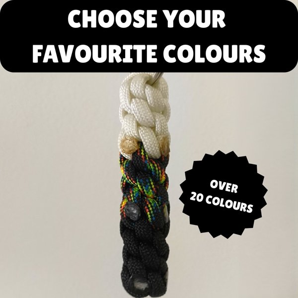 Product image of  Custom Paracord Keyring: Three-Colour Round Knot - Handmade