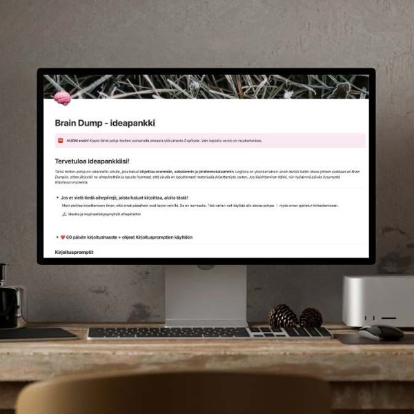 Product image of Brain Dump ideapankki (Notion-pohja)