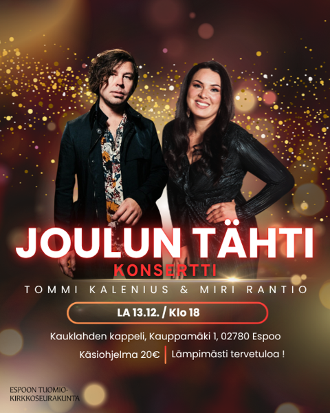 Product image of  Miri Rantio & Tommi Kalenius - Joulun tähti-konsertti 13.12.2025