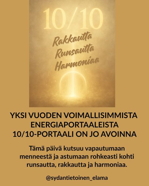 Product image of  10/10-portaalin energiahoito to 9.10. tallenne JA pe 10.10. live