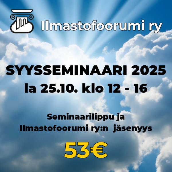 Product image of Syysseminaari 2025 ja Ilmastofoorumi ry:n jäsenyys
