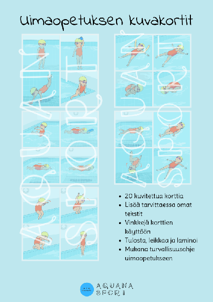 Product image of  YKSITTÄISLISENSSI - Uimaopetuksen kuvakortit