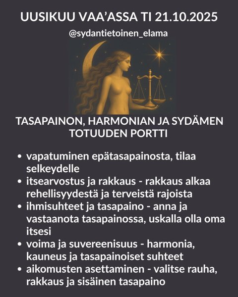 Product image of  ti 21.10. Vaa'an uudenkuun energiahoito-tallenne