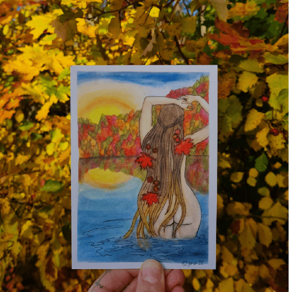 Product image of  Syksyn neito - Postikortti