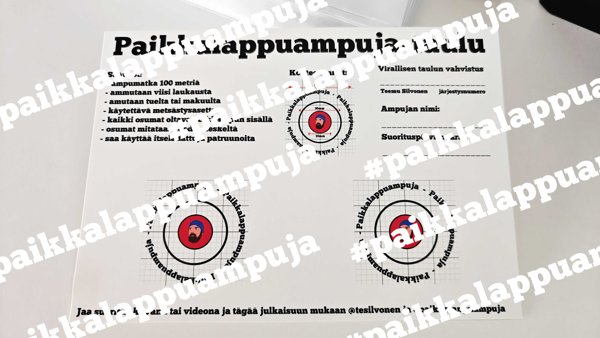 Product image of Paikkalappuampujataulu - virallinen