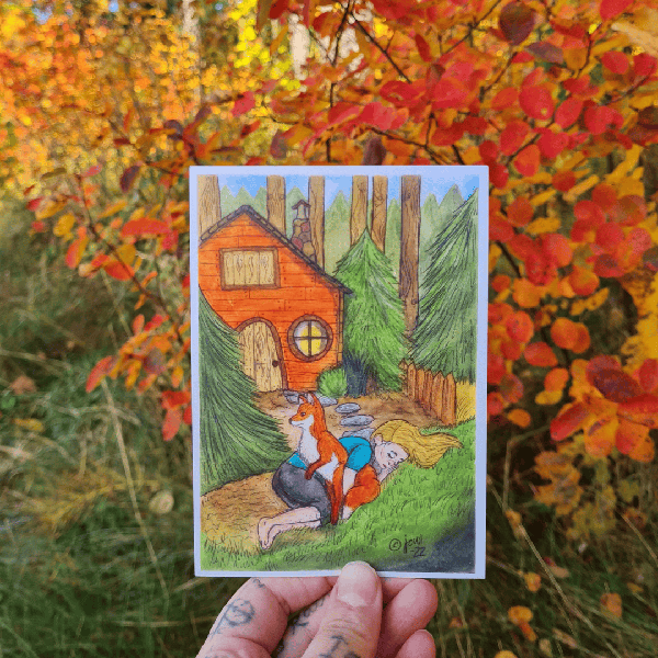 Product image of  Kettu sylissä - Postikortti