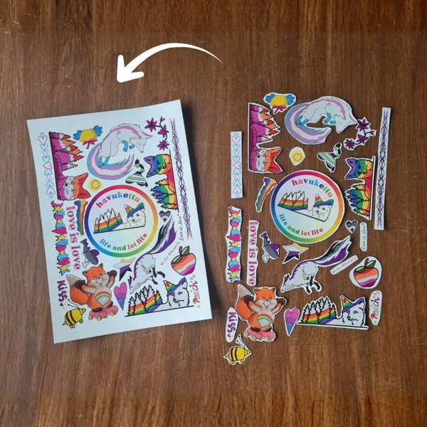 Product image of  Pride tarra-arkki, sisältää 25 tarraa! *KOKONAINEN*