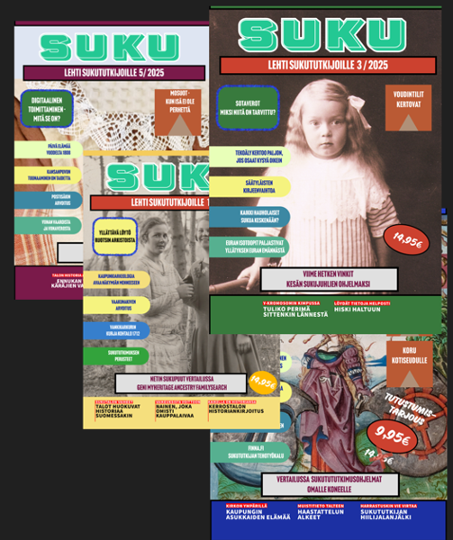 Product image of  SUKU - lehti sukututkijoille, vuositilaus 2026 + luentopaketti