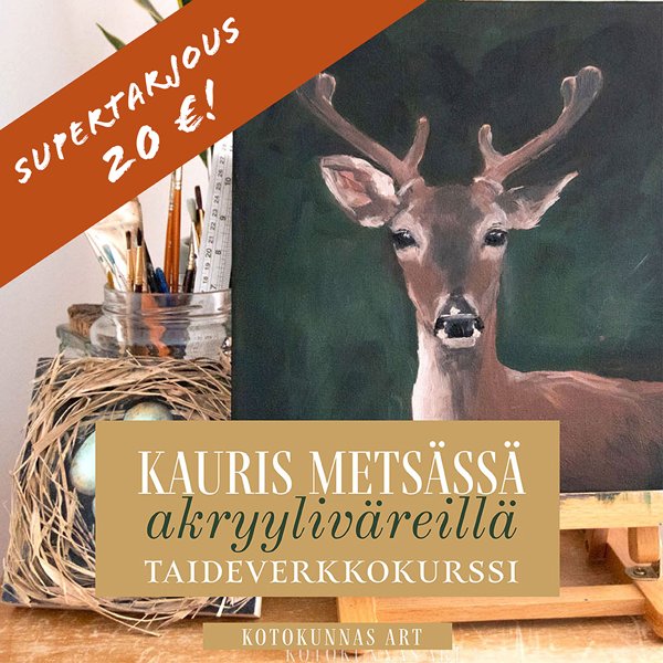 Product image of  Kauris metsässä akryyliväreillä -taideverkkokurssi