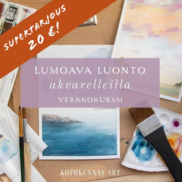 Product image of  Lumoava luonto akvarelleilla -verkkokurssi