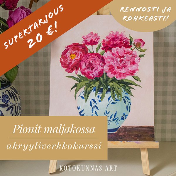 Product image of  Pionit maljakossa -taideverkkokurssi