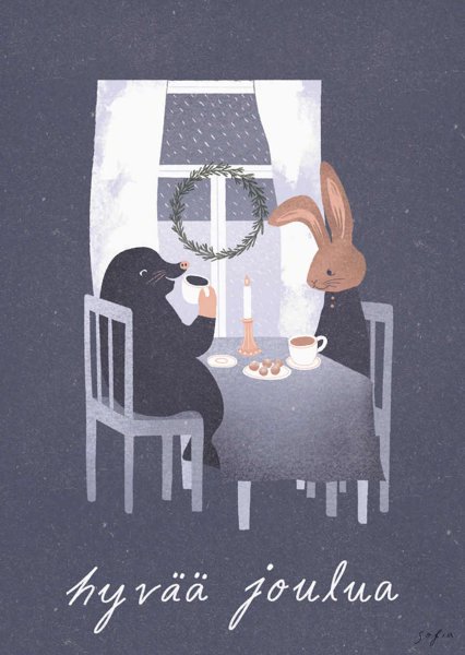 Product image of Joulukortti "Kontiainen ja Jänis"