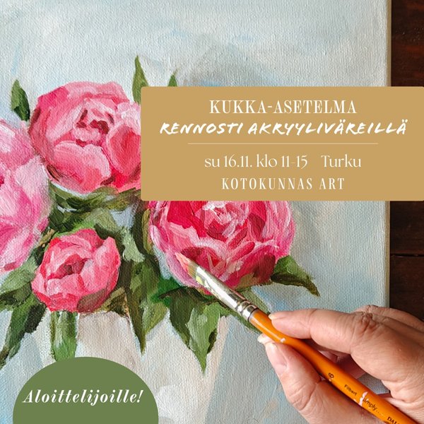 Product image of  Kukka-asetelma akryyliväreillä -kurssi su 16.11. Turku