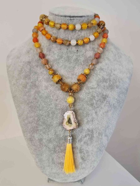 Product image of  Keltainen huurresärö akaatti kaulakoru