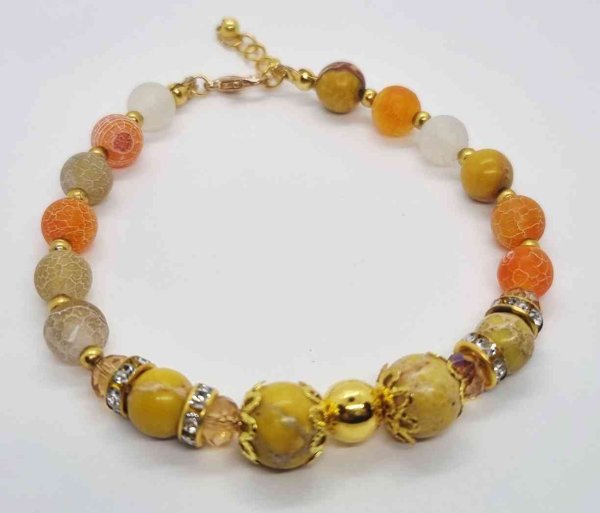 Product image of  Keltainen akaatti rannekoru 19+cm