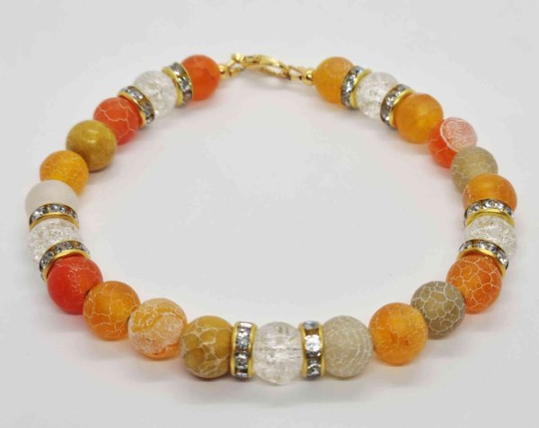 Product image of  Keltainen akaatti rannekoru, 19+cm