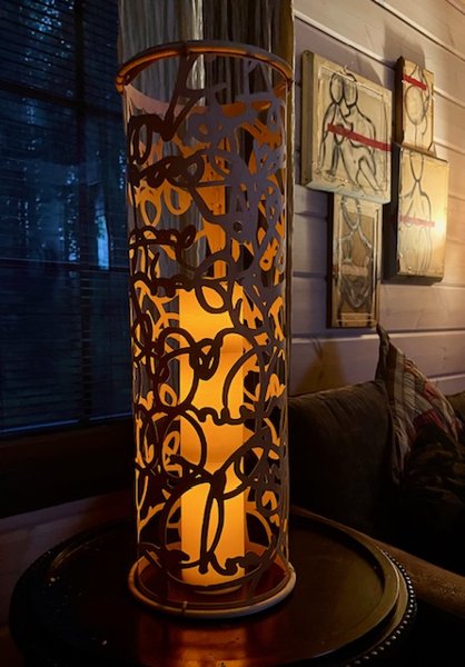 Product image of  Puinen, Tarina taide -varjostin kynttilälle, 60cm korkea