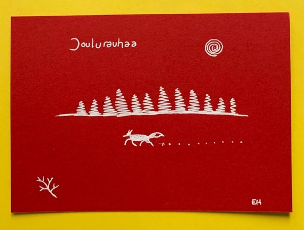 Product image of Käsinpiirretty joulukortti "Kuutamolla"