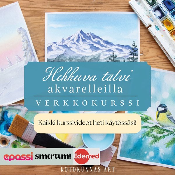 Product image of  Hehkuva talvi akvarelleilla -verkkokurssi