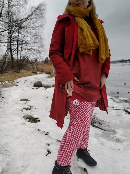 Product image of  Hörhelöisen Ruutu-ylipolvensukat