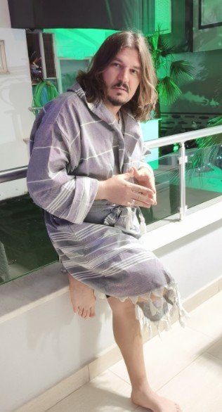 Product image of  hamam-kylpytakki vaaleanharmaavalkea koko 3 XL