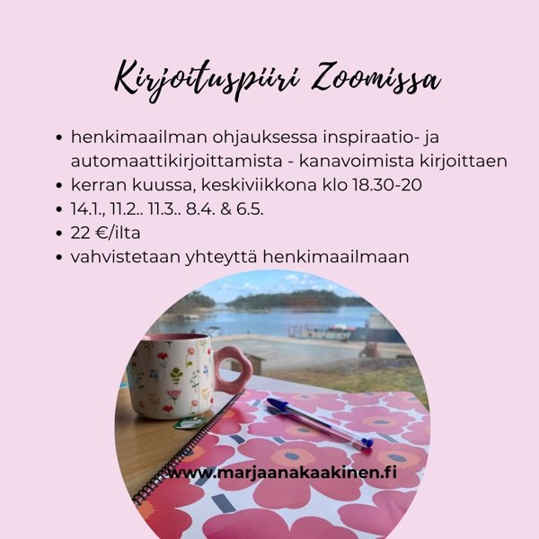 Product image of Kirjoituspiiri Zoomissa, ke 14.1.2026 klo 18.30-20