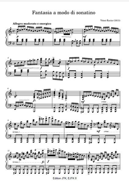 Product image of Väinö Raitio: Fantasia a modo di sonatino