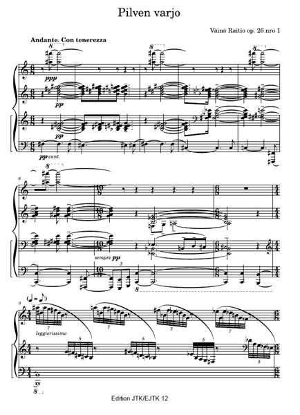 Product image of Raitio, Väinö: Pilven varjo (A shadow of a cloud) op. 26 nro 1