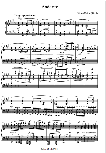 Product image of Väinö Raitio: Andante 1912