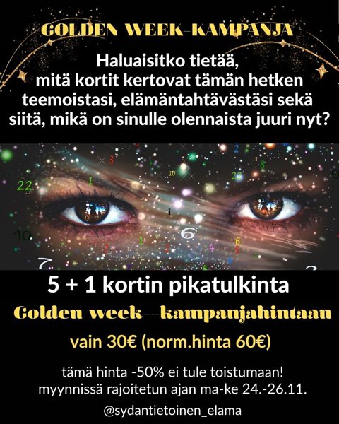 Product image of  Kirjallinen 5 + 1 kortin tulkinta vain 30€ (norm. 60€)