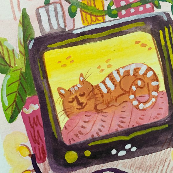 Product image of  Kissan päiväunet -guassityö