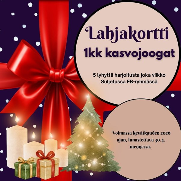 Product image of Lahjakortti online-kasvojoogaan (1kk)